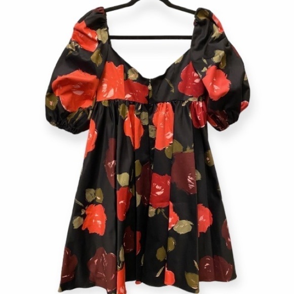 Kate Spade NWT New York Just Rosy Beau Dress Short Babydoll Black Floral Size 6 - Picture 6 of 15